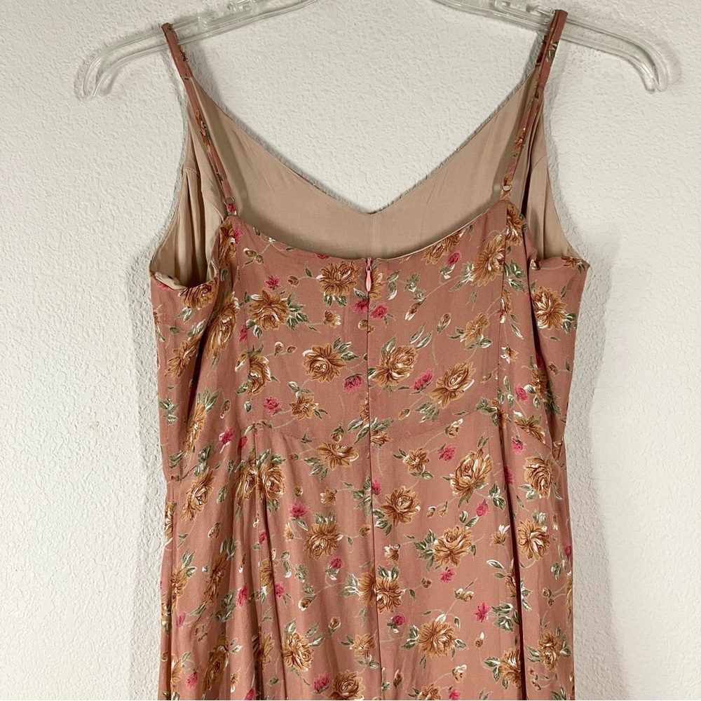 LINE & DOT Anthropologie Ditsy Floral Maxi Dress L High Slit Wedding Event Boho - Picture 7 of 10